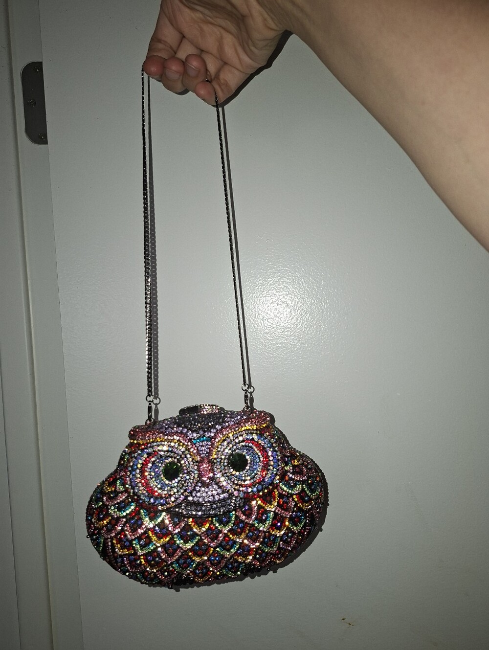New Natasha Couture Colorful Crystal Owl Clutch